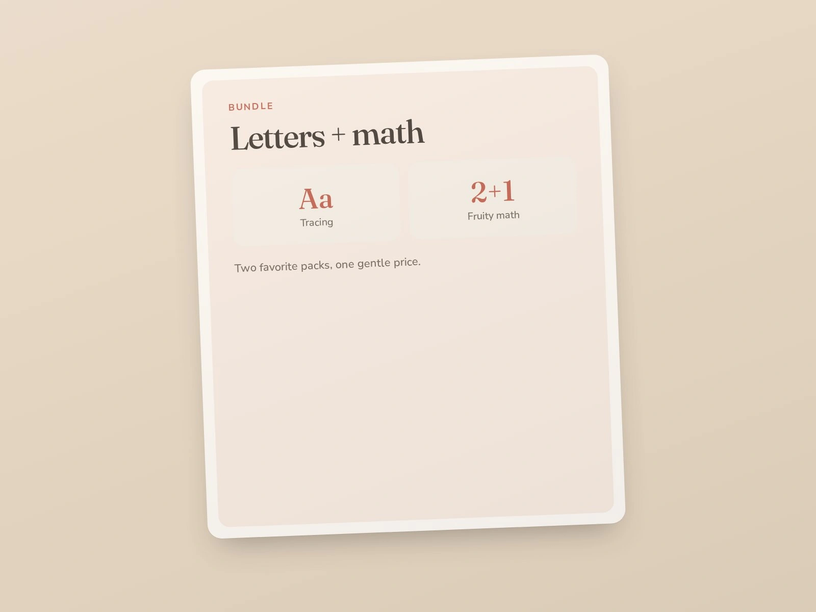 Stacked handwriting and math printable packs